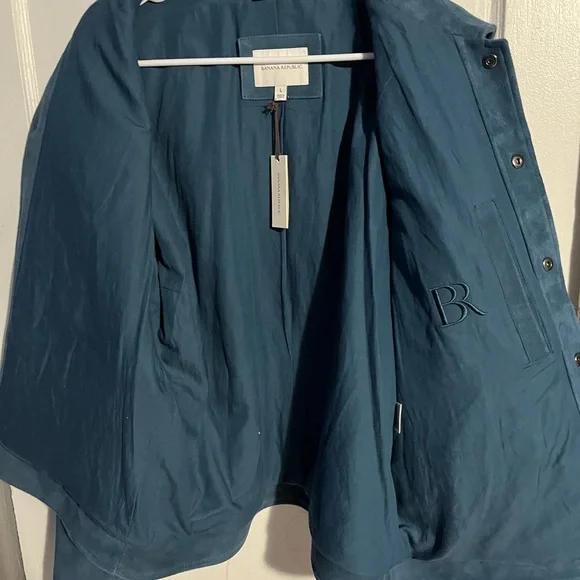 Banana republic large Men's Blue Suede Jacket - Picture 2 of 4